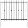 Vidaxl spike fence zwart 200 x 200 cm gepoedercoat staal