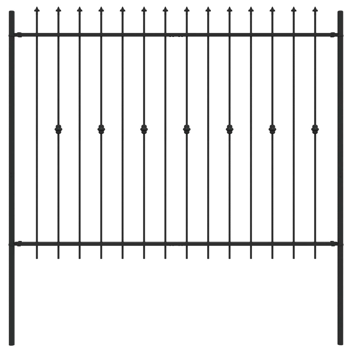 Vidaxl spike fence zwart 200 x 200 cm gepoedercoat staal