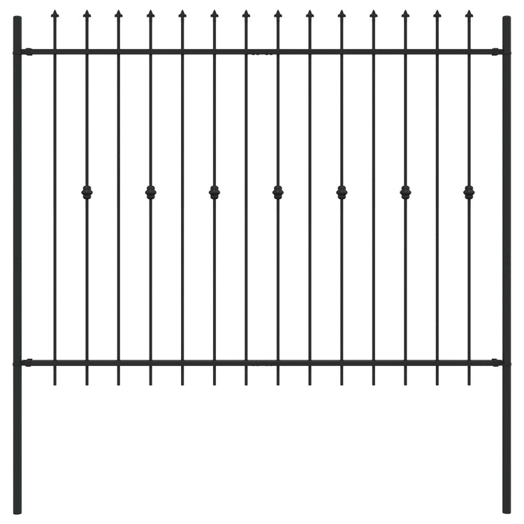 Vidaxl spike fence zwart 200 x 200 cm gepoedercoat staal