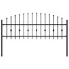 Vidaxl spike fence zwart 200 x 130 cm gepoedercoat staal