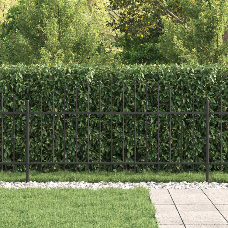 Vidaxl spike fence asten 200 x 130 cm gepoedercoat staal zwart