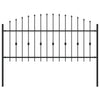 Vidaxl spike fence zwart 200 x 130 cm gepoedercoat staal