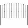 Vidaxl spike fence zwart 200 x 150 cm gepoedercoat staal