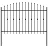 Vidaxl spike fence zwart 200 x 130 cm gepoedercoat staal