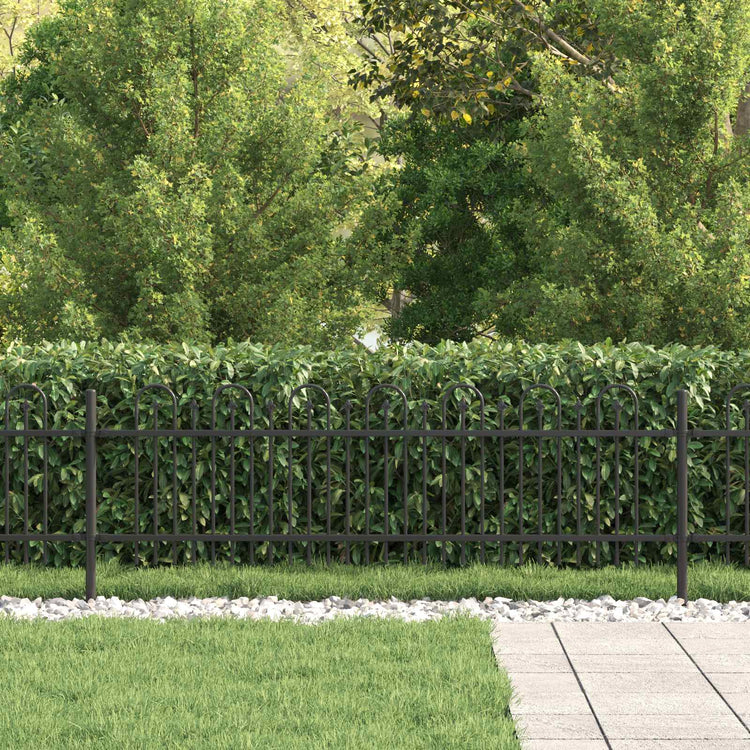 Vidaxl spike boog hek dronten 200 x 110 cm gepoedercoat staal zwart