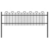 Vidaxl spike boog hek zwart 200 x 130 cm gepoedercoat staal