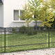 Vidaxl spike boog hek dronten 200 x 130 cm gepoedercoat staal zwart