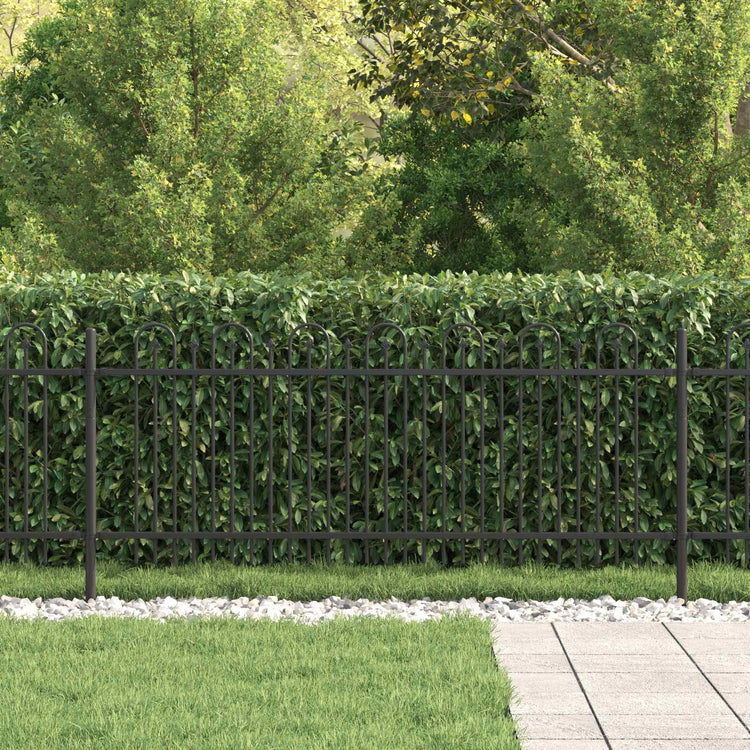 Vidaxl spike boog hek dronten 200 x 130 cm gepoedercoat staal zwart