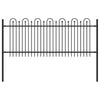 Vidaxl spike boog hek zwart 200 x 130 cm gepoedercoat staal