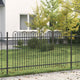 Vidaxl spike boog hek dronten 200 x 150 cm gepoedercoat staal zwart