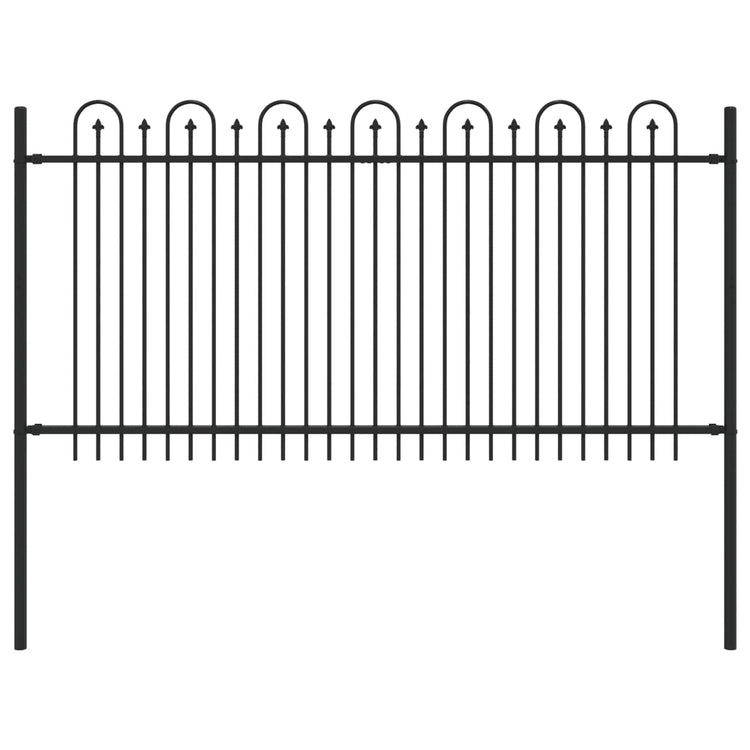 Vidaxl spike boog hek dronten 200 x 150 cm gepoedercoat staal zwart