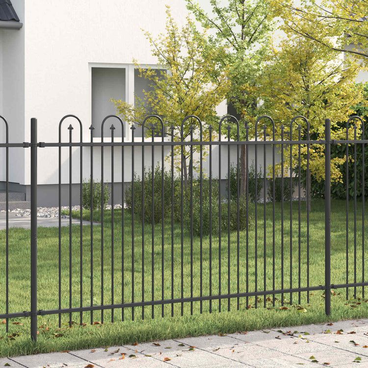 Vidaxl spike boog hek dronten 200 x 166 cm gepoedercoat staal zwart