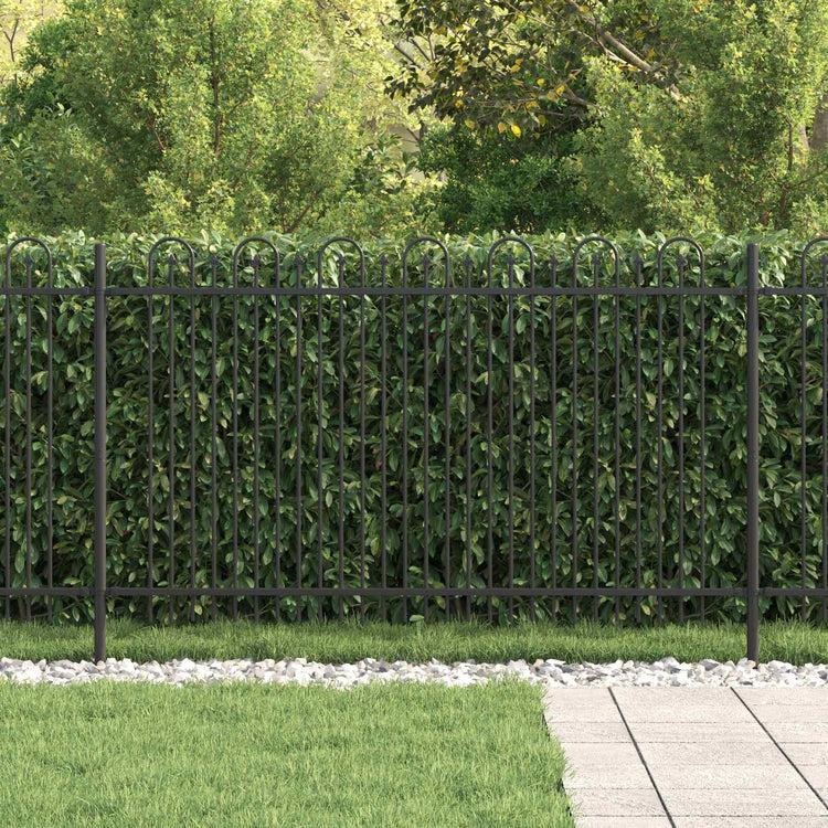 Vidaxl spike boog hek dronten 200 x 166 cm gepoedercoat staal zwart