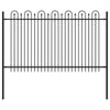 Vidaxl spike boog hek zwart 200 x 130 cm gepoedercoat staal
