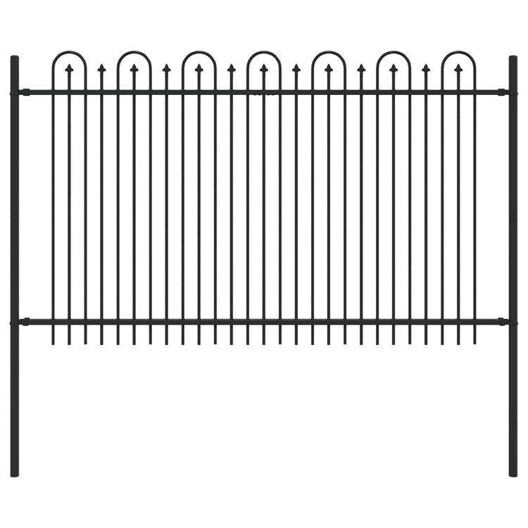 Vidaxl spike boog hek dronten 200 x 166 cm gepoedercoat staal zwart
