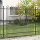 Vidaxl spike boog hek dronten 200 x 200 cm gepoedercoat staal zwart