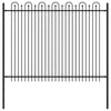 Vidaxl spike boog hek zwart 200 x 200 cm gepoedercoat staal