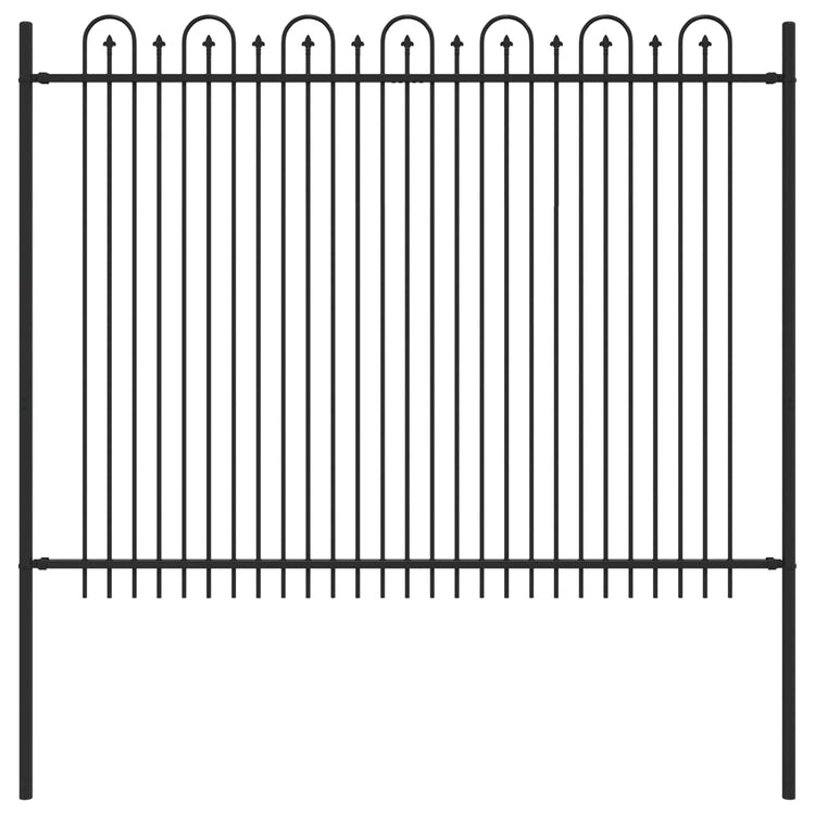 Vidaxl spike boog hek dronten 200 x 200 cm gepoedercoat staal zwart
