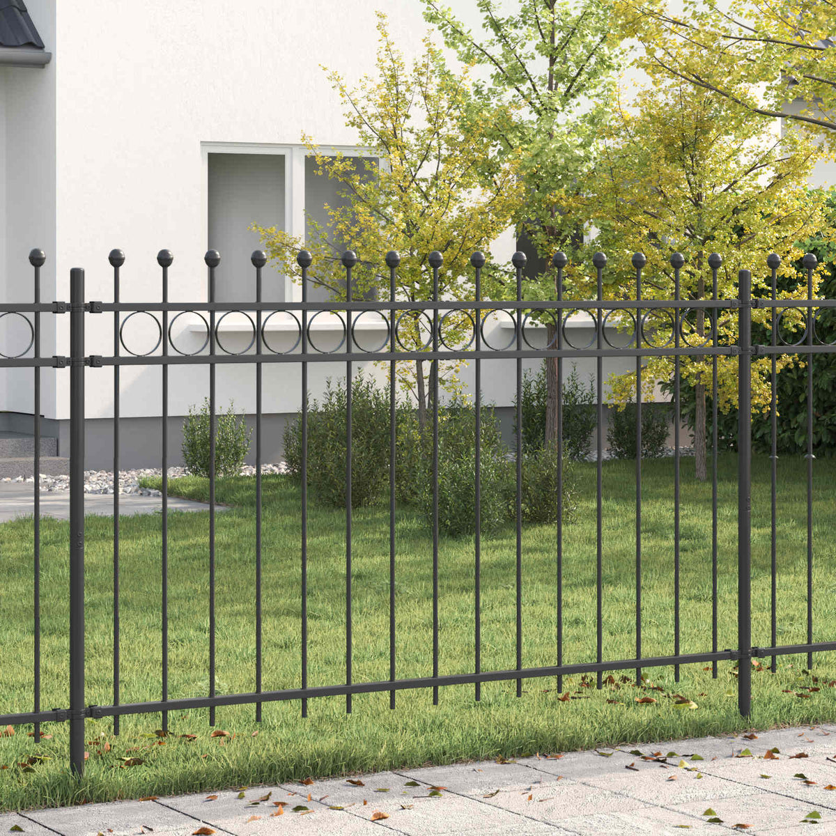 Vidaxl ringhek tilburg 200 x 166 cm gepoedercoat staal zwart