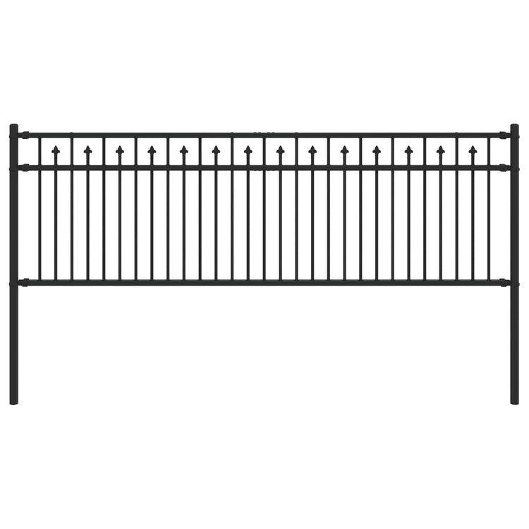 Vidaxl spike hek zwart 200 x 110 cm gepoedercoat staal