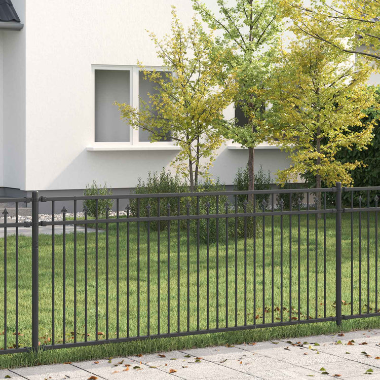 Vidaxl spike hek baarlo 200 x 130 cm gepoedercoat staal zwart
