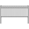 Vidaxl spike hek zwart 200 x 130 cm gepoedercoat staal