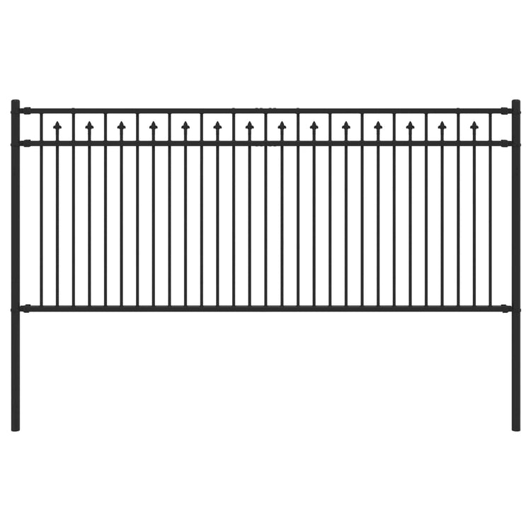 Vidaxl spike hek baarlo 200 x 130 cm gepoedercoat staal zwart