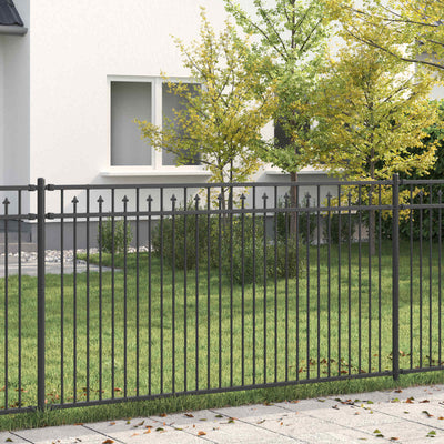 Vidaxl spike hek baarlo 200 x 150 cm gepoedercoat staal zwart