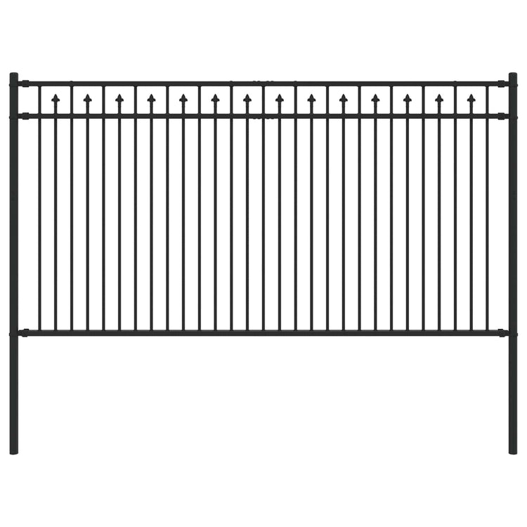 Vidaxl spike hek zwart 200 x 150 cm gepoedercoat staal