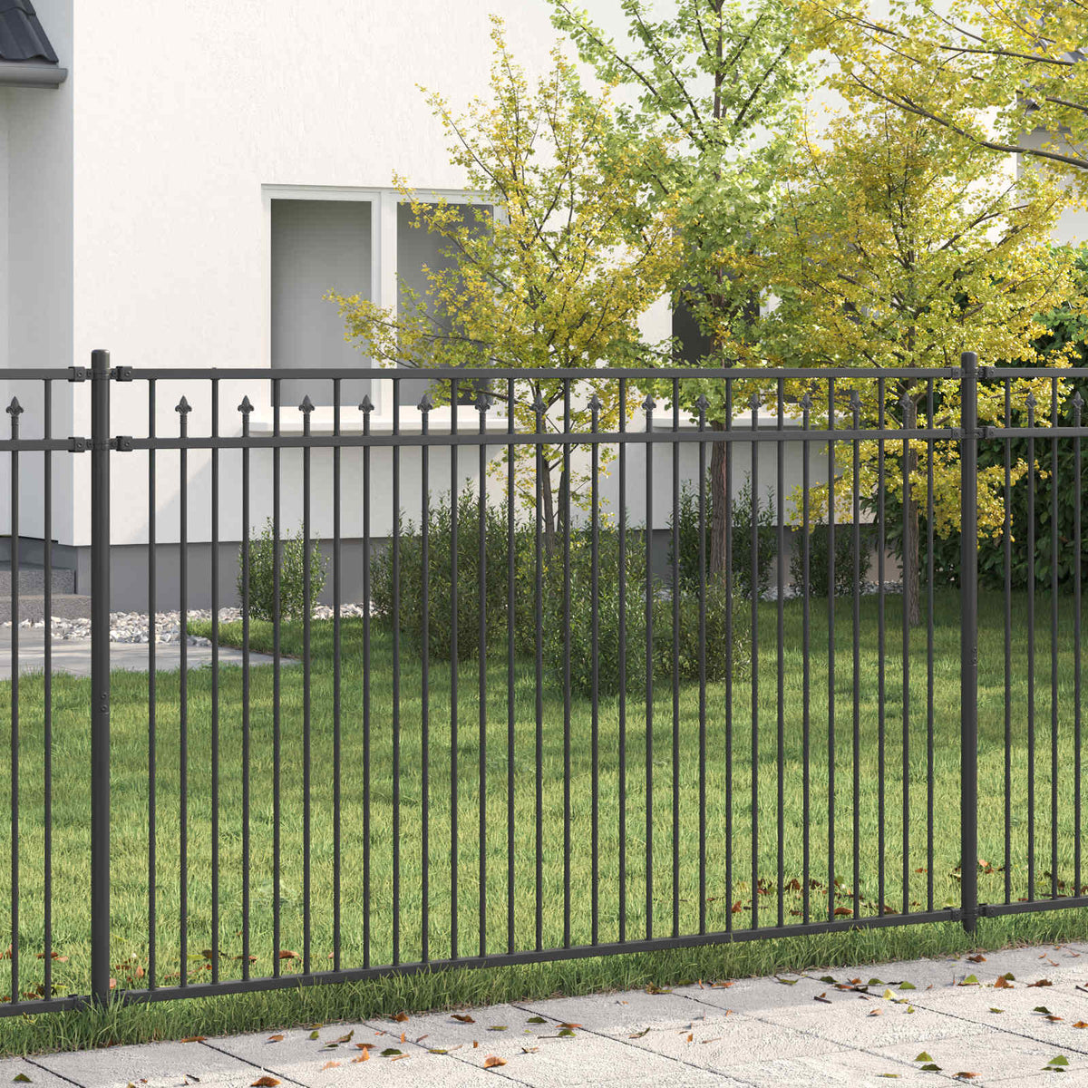 Vidaxl spike hek baarlo 200 x 166 cm gepoedercoat staal zwart