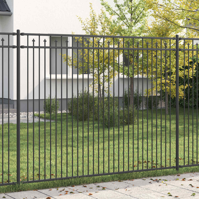 Vidaxl spike hek zwart 200 x 200 cm gepoedercoat staal