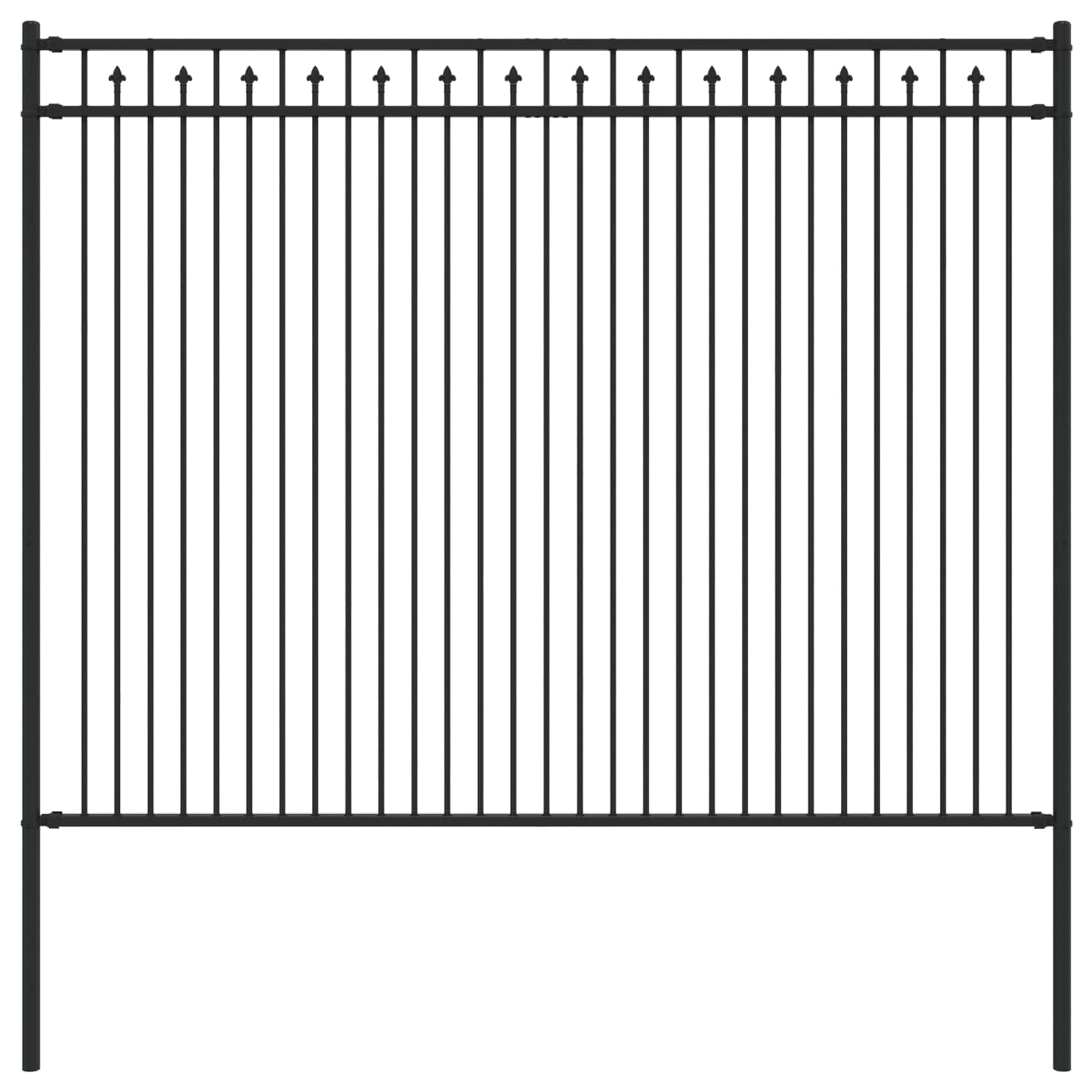 Vidaxl spike hek zwart 200 x 200 cm gepoedercoat staal