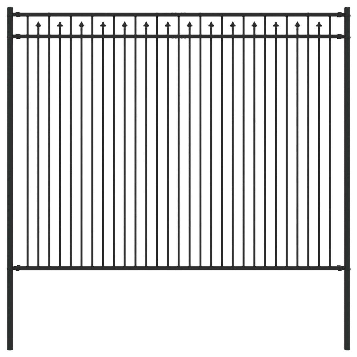 Vidaxl spike hek zwart 200 x 200 cm gepoedercoat staal