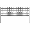 Vidaxl spike ring hek zwart 200 x 130 cm gepoedercoat staal