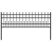 Vidaxl spike ring hek zwart 200 x 130 cm gepoedercoat staal - afbeelding 2