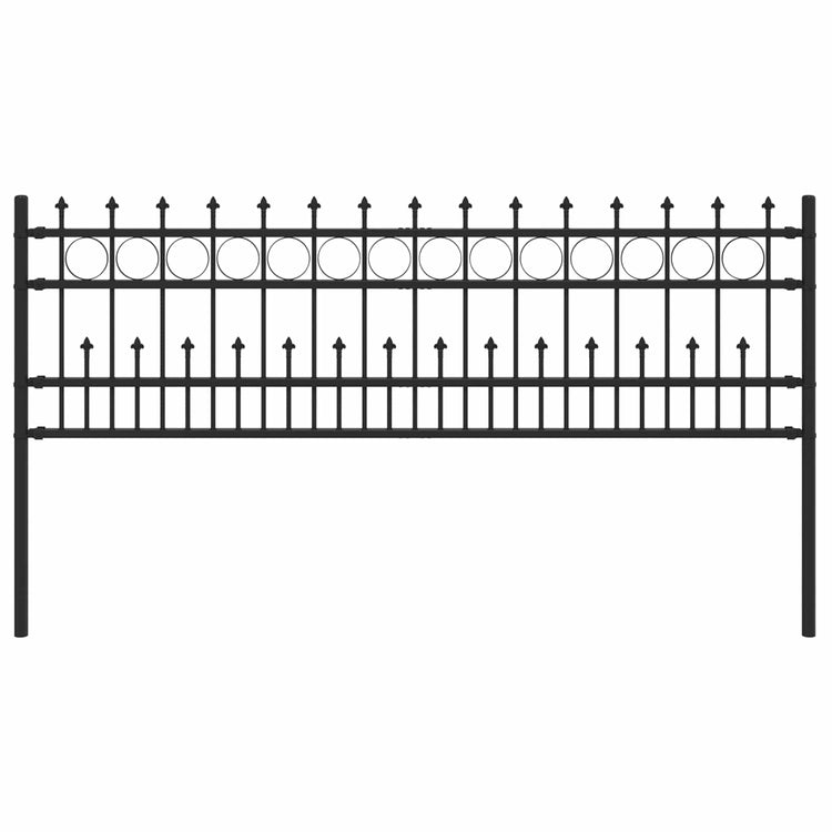 Vidaxl spike ring hek zwart 200 x 130 cm gepoedercoat staal
