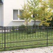 Vidaxl spike ring hek horst 200 x 130 cm gepoedercoat staal zwart - afbeelding 1