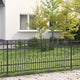 Vidaxl spike ring hek horst 200 x 130 cm gepoedercoat staal zwart