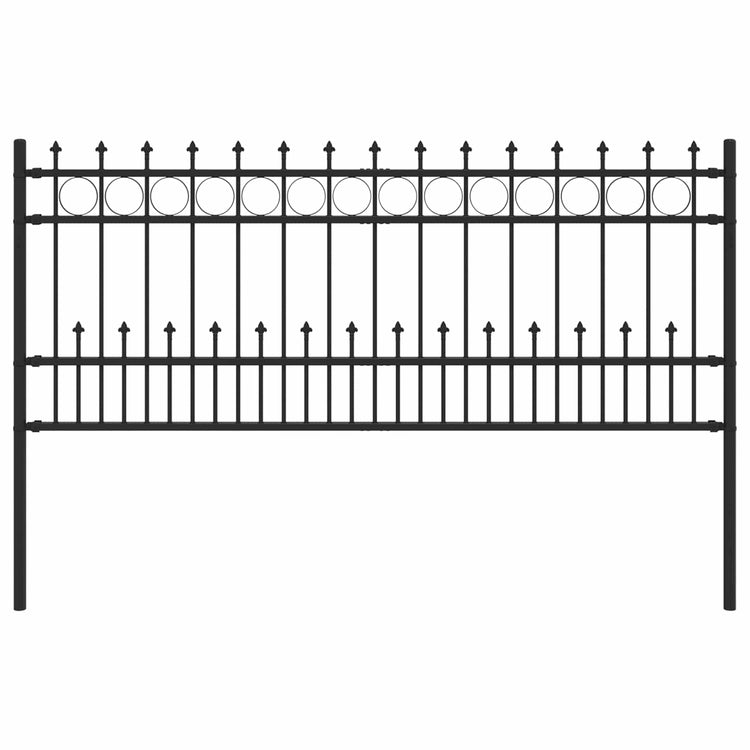 Vidaxl spike ring hek horst 200 x 130 cm gepoedercoat staal zwart