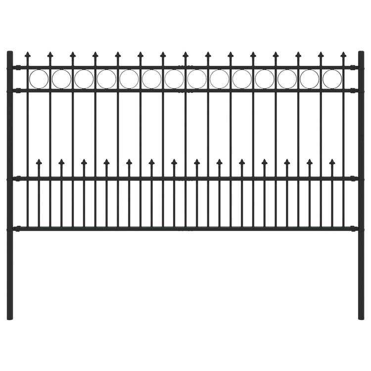 Vidaxl spike ring hek horst 200 x 150 cm gepoedercoat staal zwart