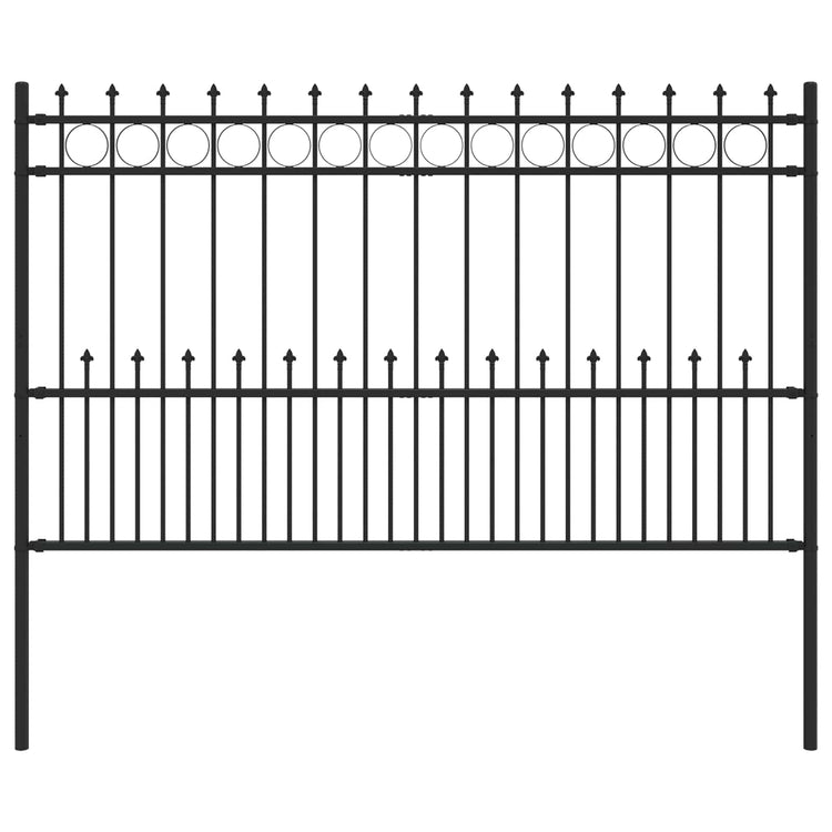 Vidaxl spike ring hek horst 200 x 166 cm gepoedercoat staal zwart