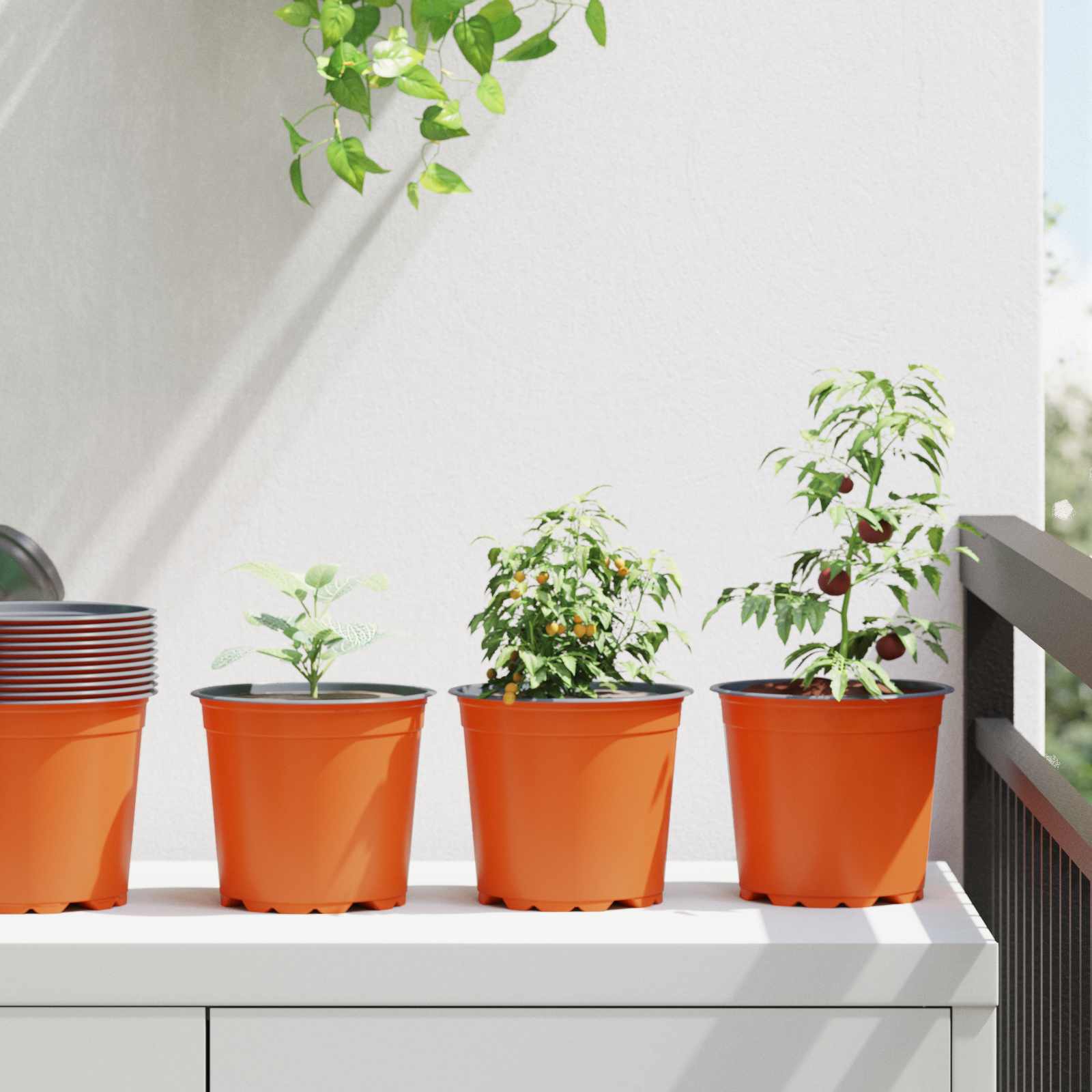 Vidaxl ronde bloempot 100 st terracotta ø 15 x 13 cm kunststof