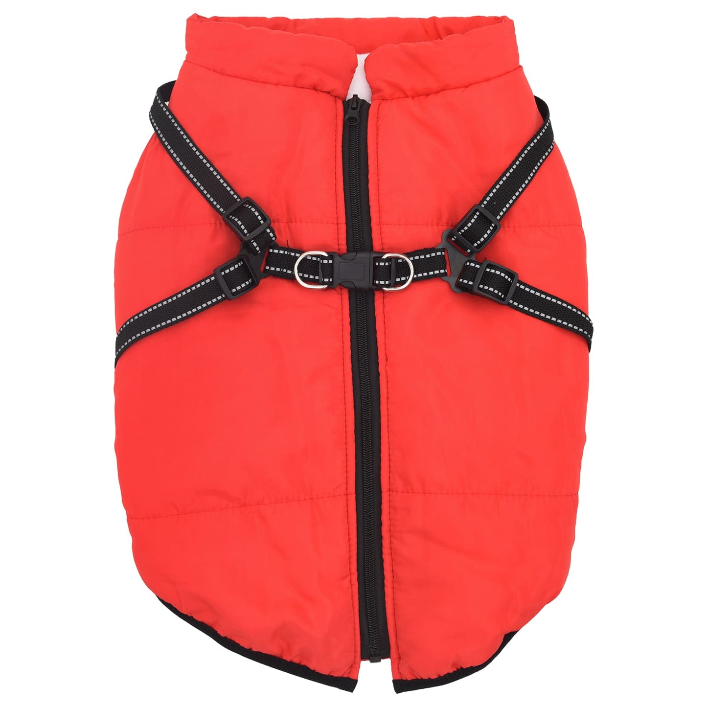 Vidaxl hondenjas met harnas rood 5xl fleece en polyester