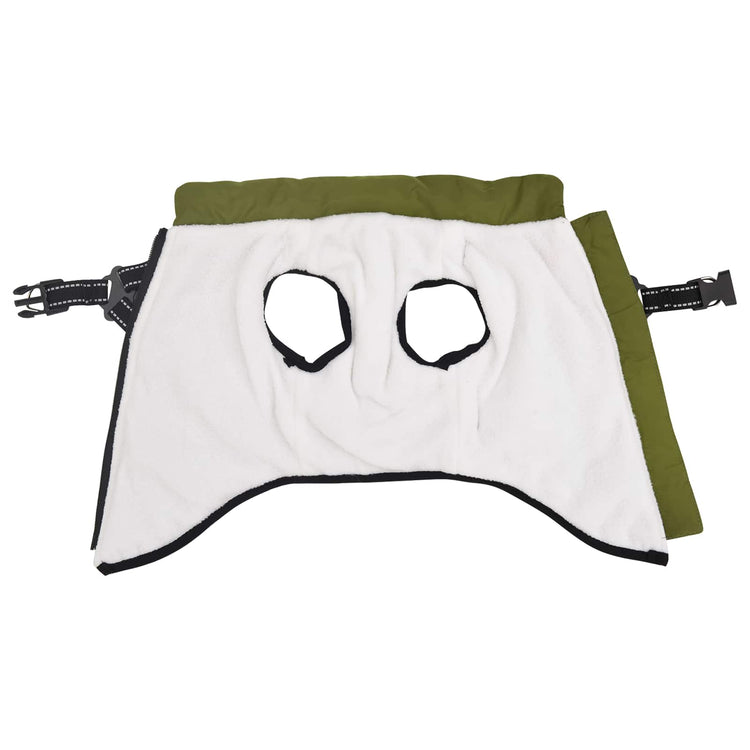 Vidaxl hondenjas met harnas legergroen l fleece en polyester