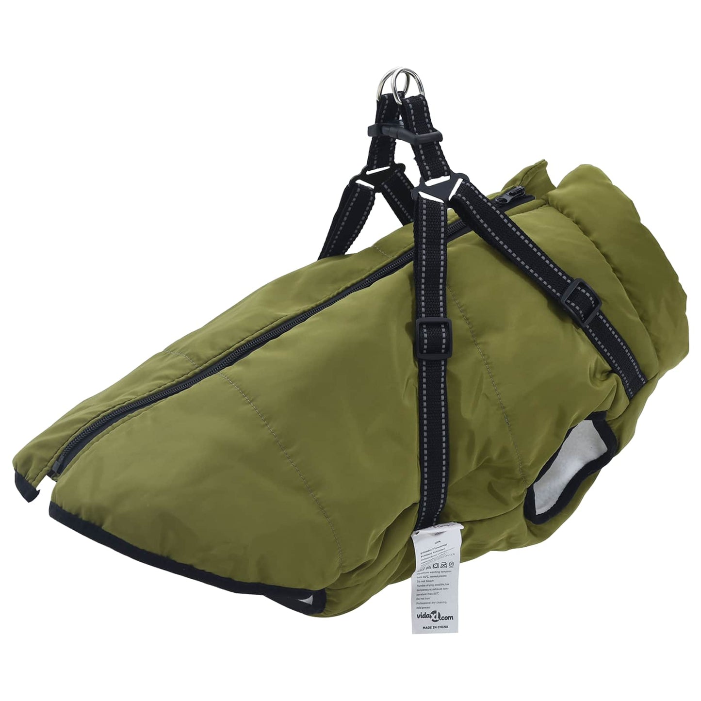 Vidaxl hondenjas met harnas legergroen 3xl fleece en polyester