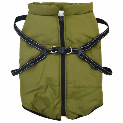 Vidaxl hondenjas legergroen l68 fleece en polyester