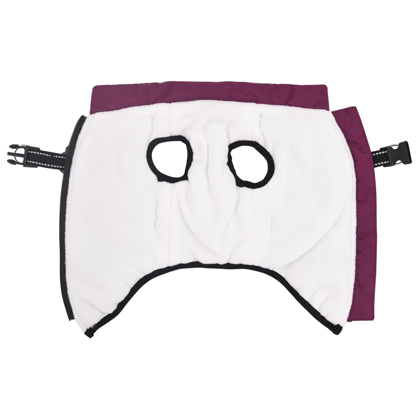 Vidaxl hondenjas met harnas paars s fleece en polyester