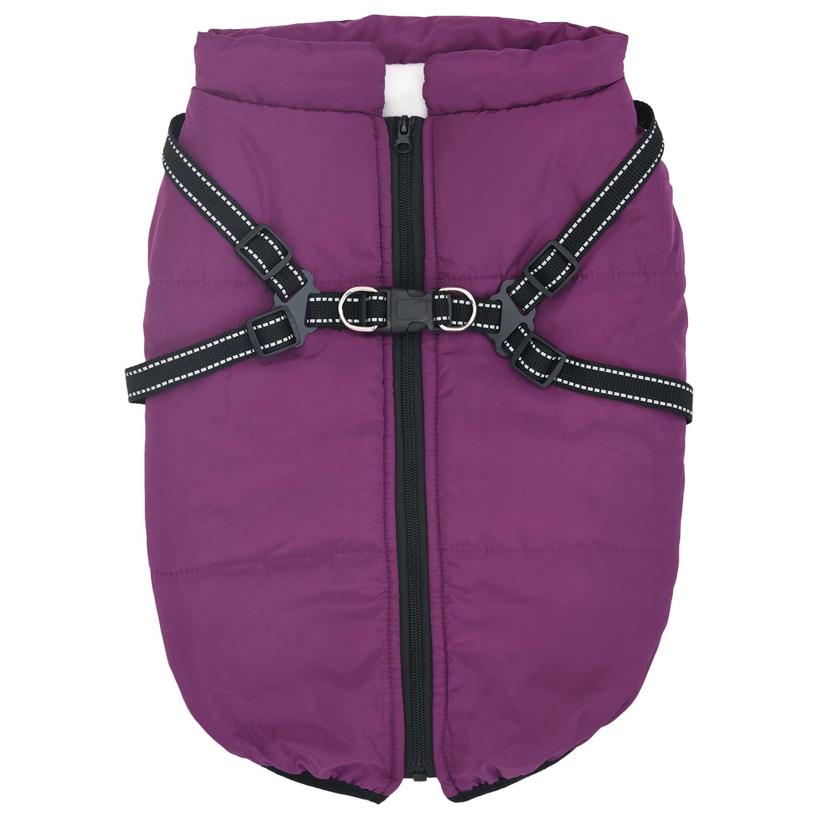 Vidaxl hondenjas met harnas paars 4xl fleece en polyester