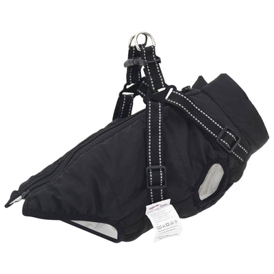Vidaxl hondenjas met harnas zwart s fleece en polyester