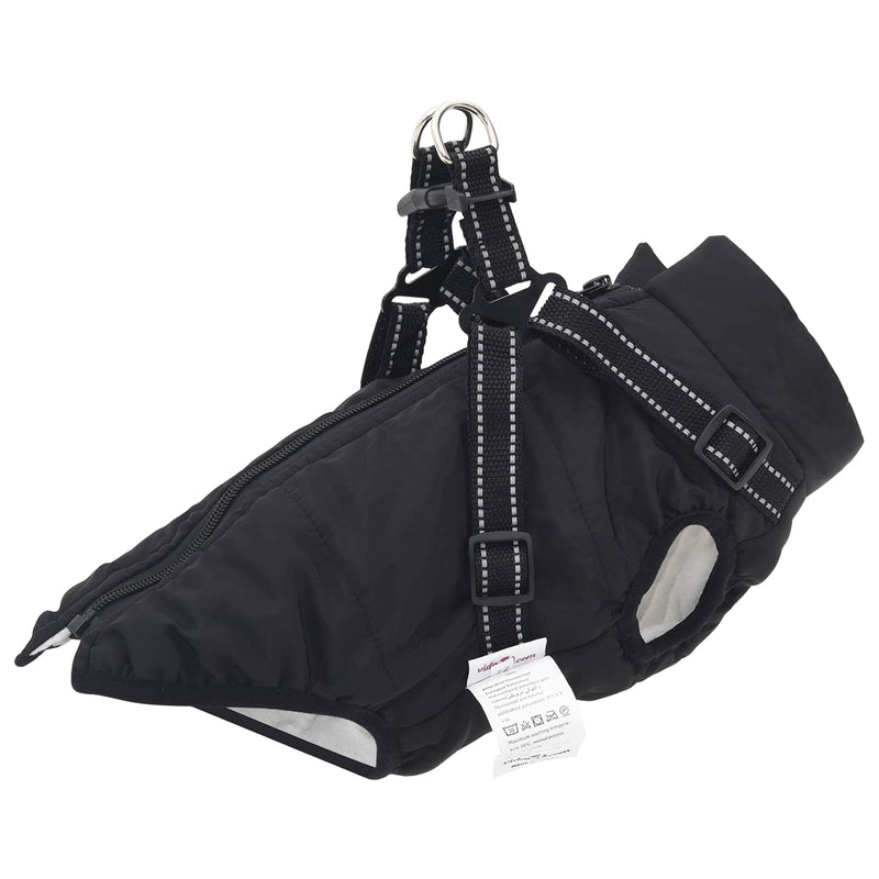 Vidaxl hondenjas met harnas zwart xl fleece en polyester